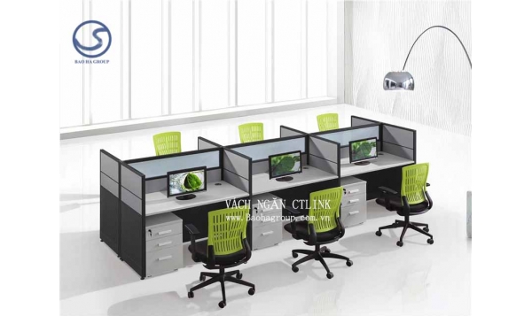 Vách ngăn bàn làm việc nỉ 06 nhân viên